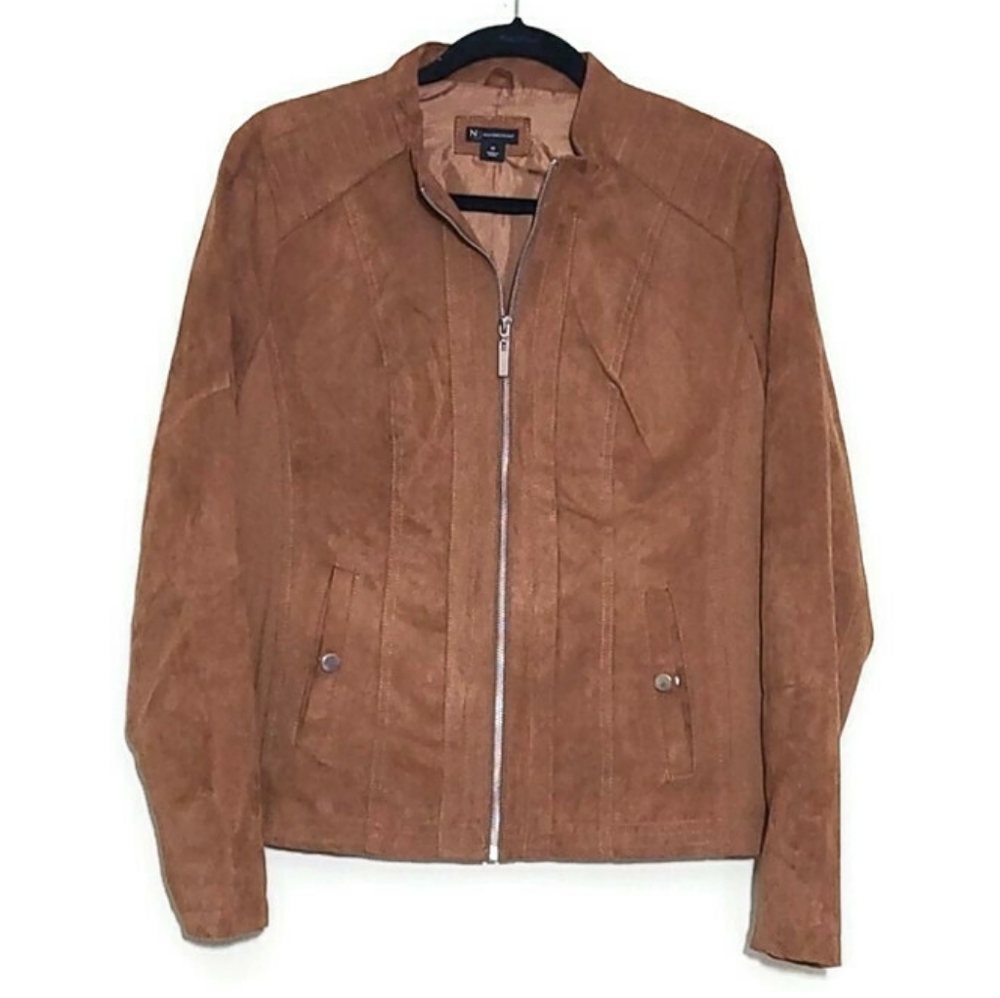 New Directions Tan Moto Jacket Size Medium